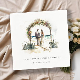 Floral Wedding Arch Coastal Beach Seascape Wedding Servet