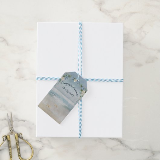 Floral Wedding Arch met Nautical Net Cadeaulabel (Met Touw)