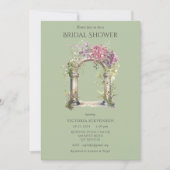 Floral  Wedding Arch Sage Vrijgezellenfeest Kaart (Voorkant)