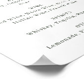 Floral Wedding Bar Menu Sign. Watercolor Botanical Poster (Hoek)