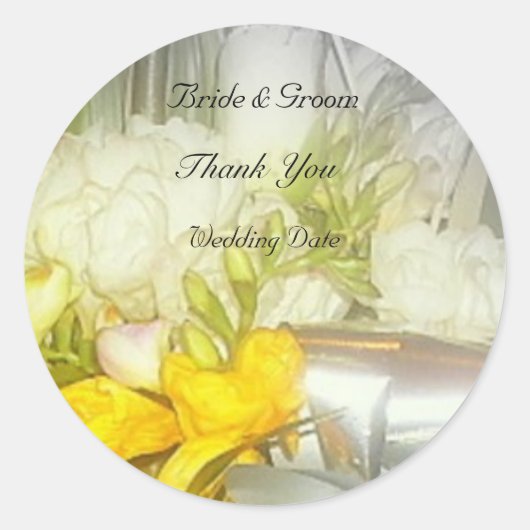 Floral Wedding Bedankt Sticker (Voorkant)