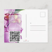 Floral Wedding Bewaar de datum Foto & QR-code Aankondigingskaart (Achterkant)