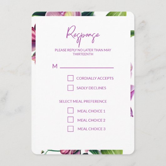 Floral Wedding Bewaar de datum met foto Informatiekaartje (Achterkant)