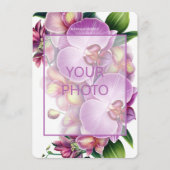 Floral Wedding Bewaar de datum met foto Informatiekaartje (Voorkant)