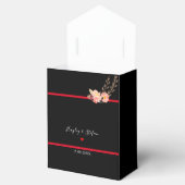 Floral Wedding Black and Red Modern Waterverf Bedankdoosjes (Geopend)