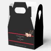 Floral Wedding Black and Red Modern Waterverf Bedankdoosjes (Geopend)
