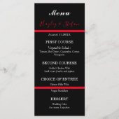 Floral Wedding Black and Red Modern Waterverf Menu (Voorkant)