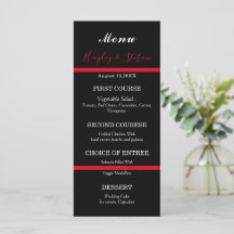 Floral Wedding Black and Red Modern Waterverf