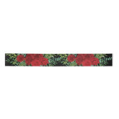 Floral Wedding Black and Red Peony Roos Satijnen Lint (Voorkant)