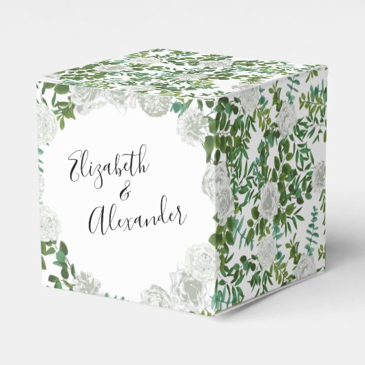 Floral Wedding Black and White Rose Bedankdoosjes (Voorkant Zijde)