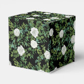 Floral Wedding Black and White Rose Bedankdoosjes (Achterkant)