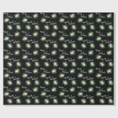 Floral Wedding Black and White Rose Cadeaupapier (Vlak)