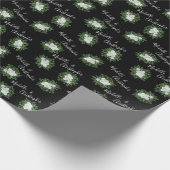 Floral Wedding Black and White Rose Cadeaupapier (Hoek)