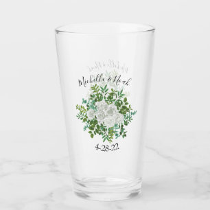 Floral Wedding Black and White Rose Glas