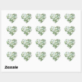 Floral Wedding Black and White Rose Hart Sticker (Vel)