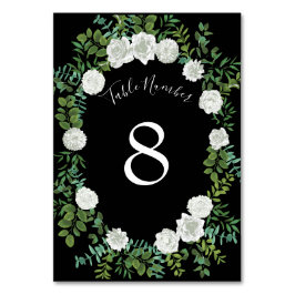 Floral Wedding Black and White Rose Kaart