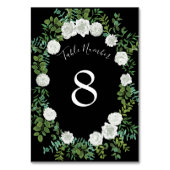 Floral Wedding Black and White Rose Kaart (Voorkant)