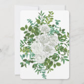 Floral Wedding Black and White Rose Kaart (Achterkant)