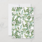 Floral Wedding Black and White Rose Kaart (Achterkant)