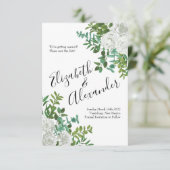 Floral Wedding Black and White Rose Kaart (Staand voorkant)