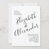 Floral Wedding Black and White Rose Kaart (Voorkant)