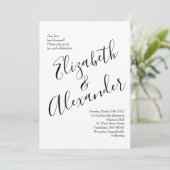 Floral Wedding Black and White Rose Kaart (Staand voorkant)