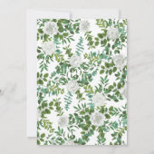 Floral Wedding Black and White Rose Kaart (Achterkant)