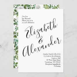 Floral Wedding Black and White Rose Kaart