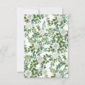 Floral Wedding Black and White Rose Kaart (Achterkant)