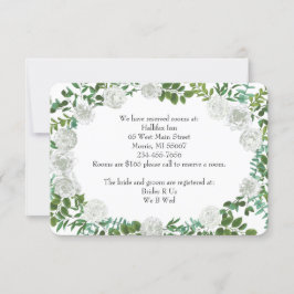 Floral Wedding Black and White Rose Kaart