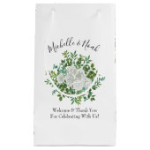 Floral Wedding Black and White Rose Klein Cadeauzakje (Voorkant)