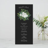 Floral Wedding Black and White Rose Menu (Staand voorkant)