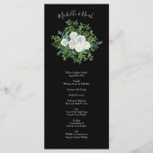 Floral Wedding Black and White Rose Menu (Voorkant)