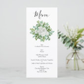 Floral Wedding Black and White Rose Menu (Staand voorkant)