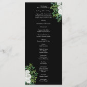 Floral Wedding Black and White Rose Menu (Achterkant)