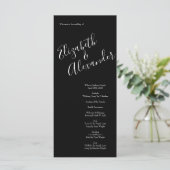 Floral Wedding Black and White Rose Menu (Staand voorkant)