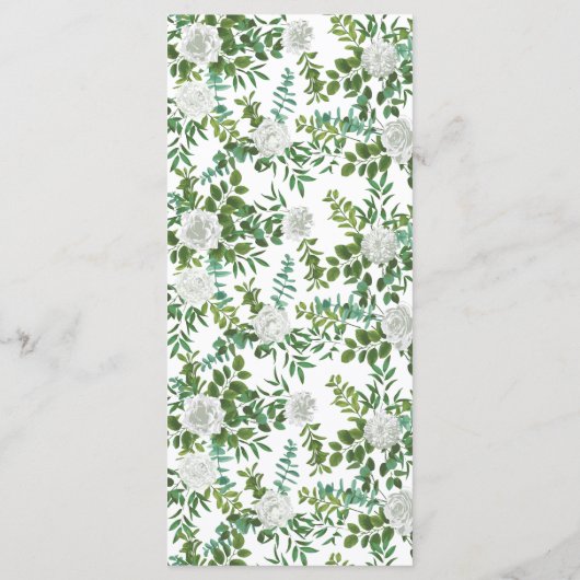 Floral Wedding Black and White Rose Menu (Achterkant)