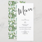Floral Wedding Black and White Rose Menu (Voorkant / Achterkant)