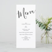 Floral Wedding Black and White Rose Menu (Staand voorkant)