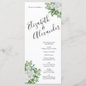 Floral Wedding Black and White Rose Menu (Voorkant)