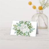 Floral Wedding Black and White Rose Plaatskaartje (Achterkant)