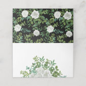 Floral Wedding Black and White Rose Plaatskaartje (Buitenkant ongevouwen)