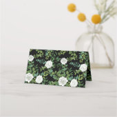 Floral Wedding Black and White Rose Plaatskaartje (Achterkant)