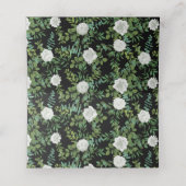 Floral Wedding Black and White Rose Plaatskaartje (Binnenkant ongevouwen)