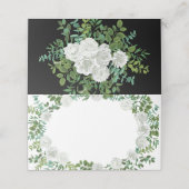 Floral Wedding Black and White Rose Plaatskaartje (Buitenkant ongevouwen)