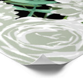 Floral Wedding Black and White Rose Poster (Hoek)