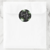 Floral Wedding Black and White Rose Ronde Sticker (Tas)