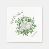 Floral Wedding Black and White Rose Servet (Voorkant)