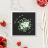 Floral Wedding Black and White Rose Servet (Insitu)