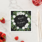 Floral Wedding Black and White Rose Servet (Insitu)